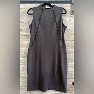 Calvin Klein Grey Dress with Zippers. Size 10.